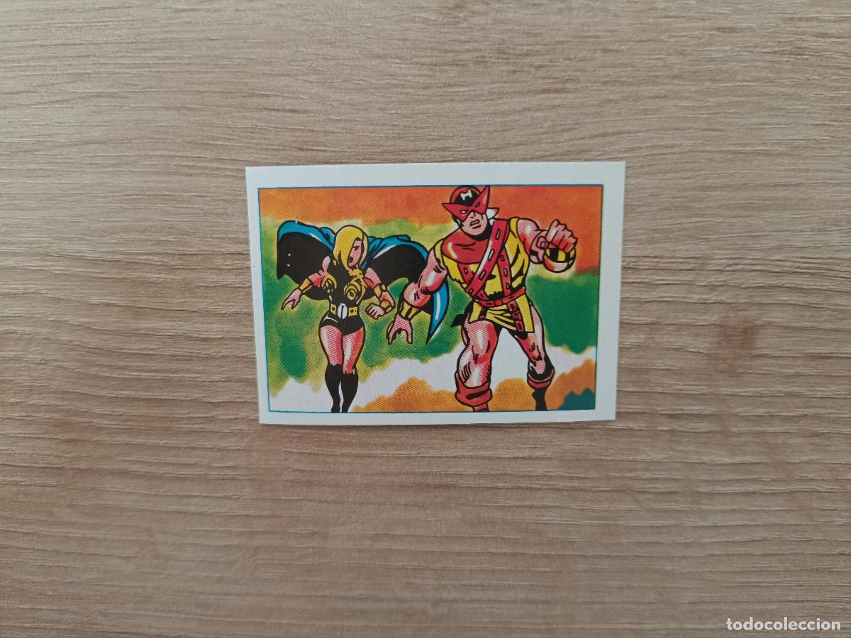 Colecionismo Cromos antigos: CROMO EDITORIAL FHER 1981 SUPERHEROES 47 WALKYRIA Y OJOS DE AGUILA SIN PEGAR NUNCA PEGADO D726