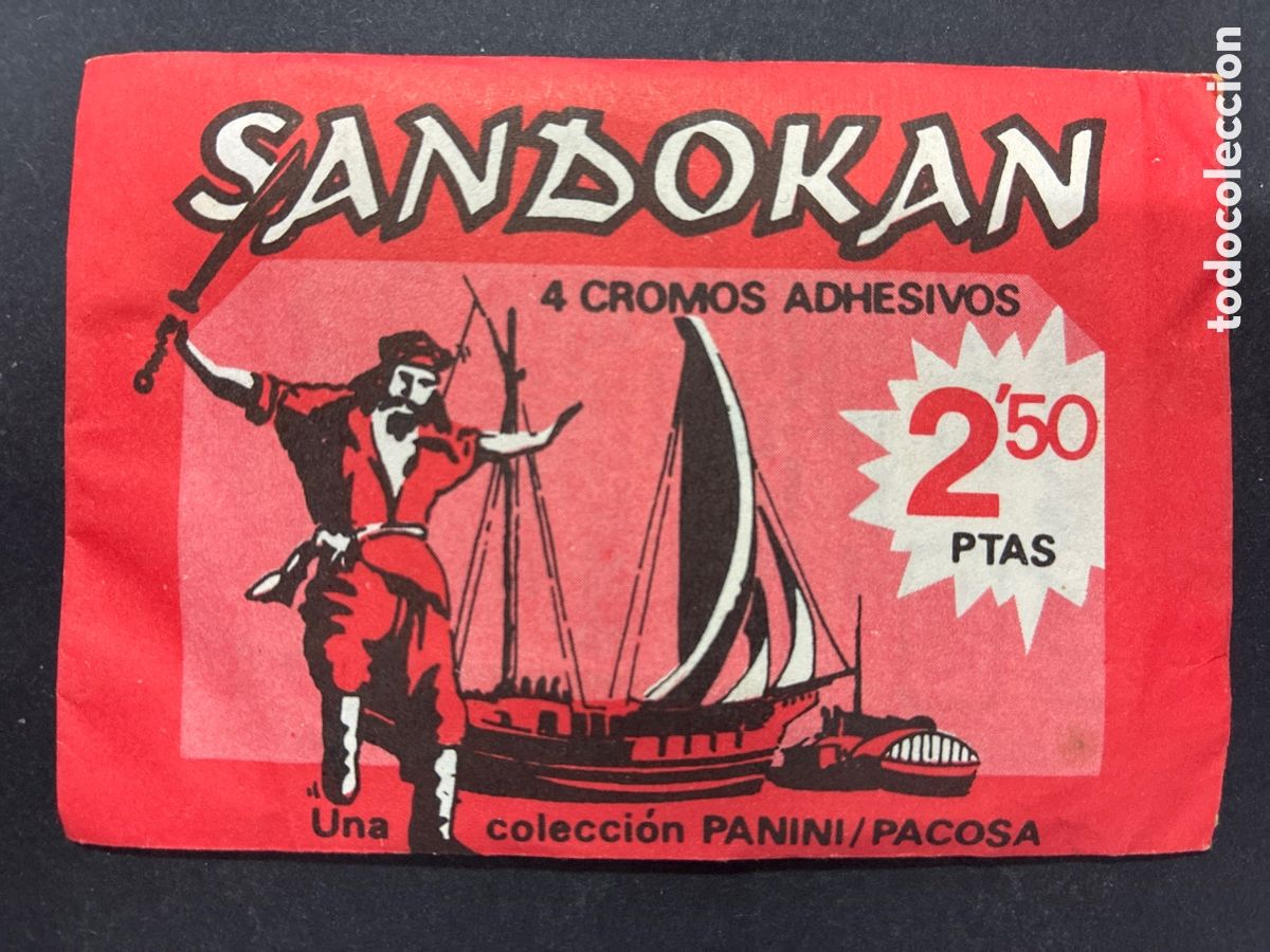 Collectable Antique Stickers: SOBRE CROMOS SIN ABRIR ALBUM SERIE T.V SANDOKAN EDITORIAL PANINI