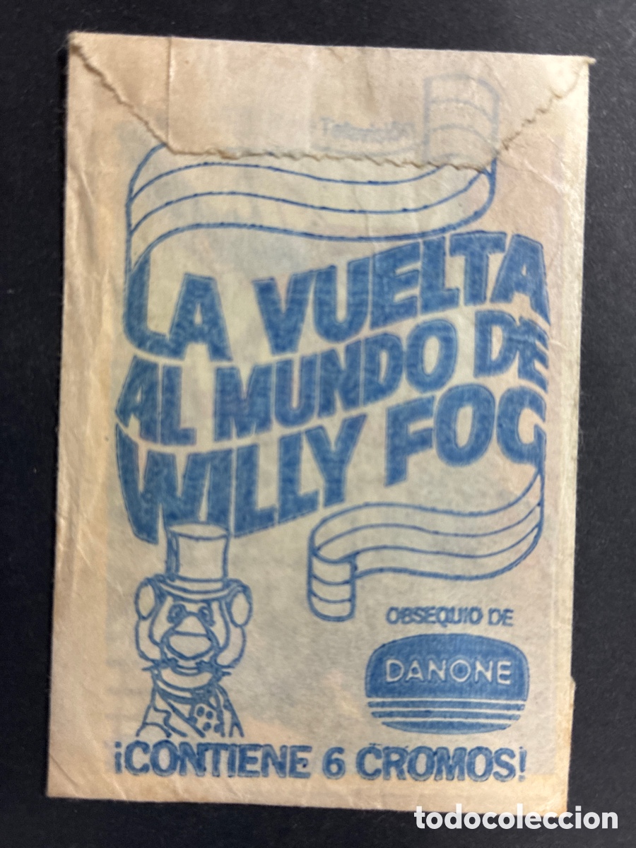 Collectable Antique Stickers: SOBRE CROMOS SIN ABRIR ALBUM SERIE T.V LA VUELTA AL MUNDO DE WILLY FOC DANONE