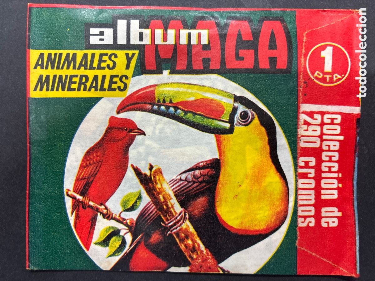 Coleccionismo cromos antiguos: SOBRE CROMOS SIN ABRIR ALBUM MAGA ANIMALES Y MINERALES