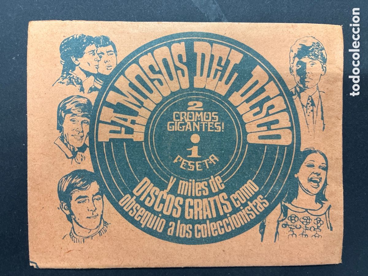 Coleccionismo cromos antiguos: SOBRE CROMOS SIN ABRIR ALBUM FAMOSOS DEL DISCO NARANJA