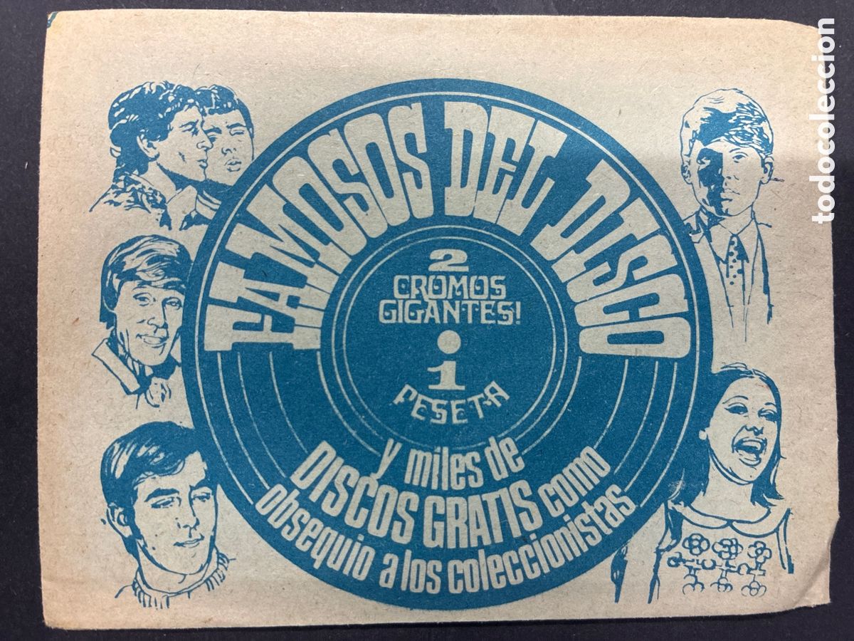 Coleccionismo cromos antiguos: SOBRE CROMOS SIN ABRIR ALBUM FAMOSOS DEL DISCO VERDE