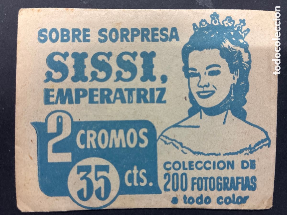 Coleccionismo cromos antiguos: SOBRE CROMOS SIN ABRIR ALBUM SISSI EMPERATRIZ EDITORIAL BRUGUERA