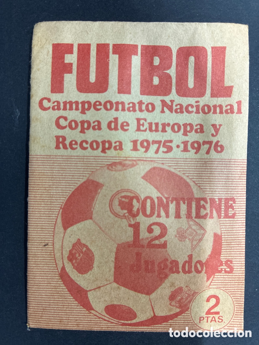 Collectionnisme Cartes &agrave; collectionner anciennes: SOBRE CROMOS SIN ABRIR ALBUM FUTBOL LIGA COPA EUROPA 1975 EDITORIAL RUIZ ROMERO