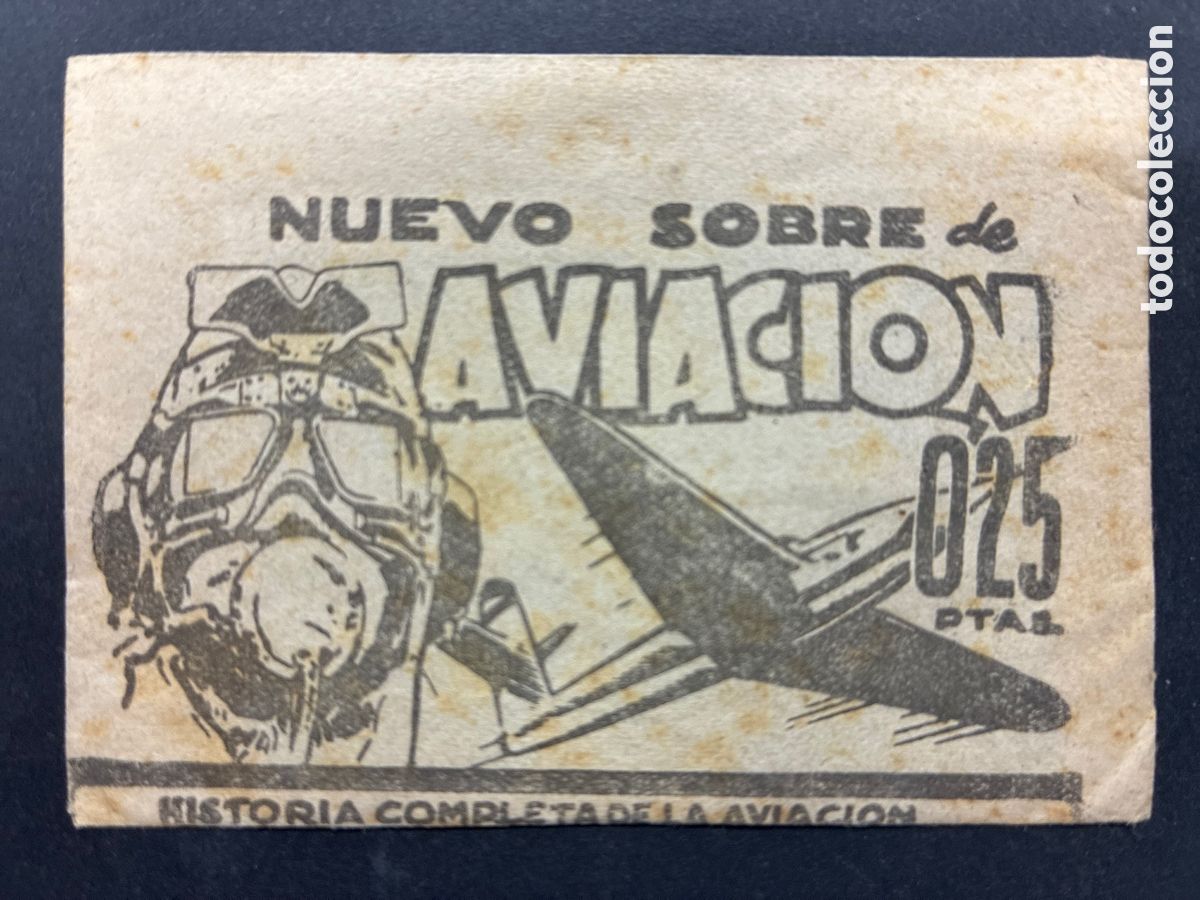 Collectionnisme Cartes &agrave; collectionner anciennes: SOBRE CROMOS SIN ABRIR ALBUM NUEVO SOBRE AVIACION EDITORIAL CLIPER