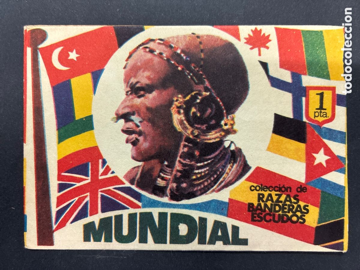 Collectionnisme Cartes &agrave; collectionner anciennes: SOBRE CROMOS SIN ABRIR ALBUM MUNDIAL RAZAS BANDERA EDITORIAL ESTE