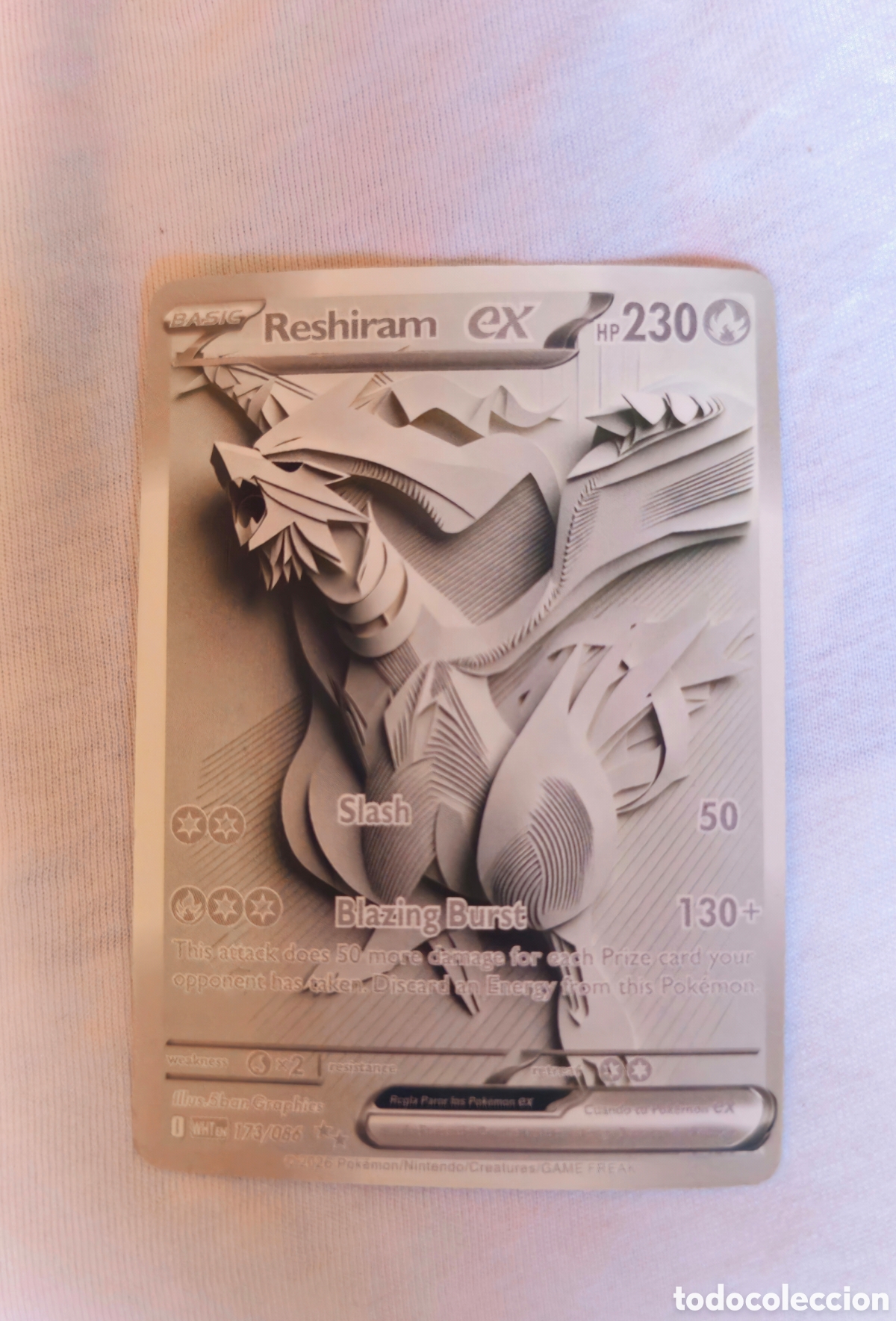 Coleccionismo cromos antiguos: Carta ReshiramEX rara