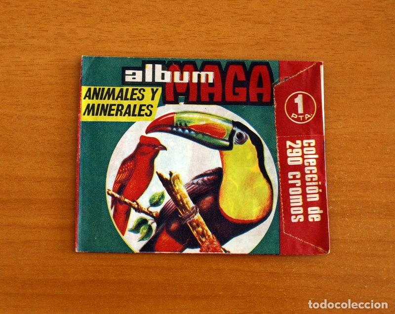 Coleccionismo cromos antiguos: Sobre de cromos sin abrir - Animales y minerales - Editorial Maga 1970