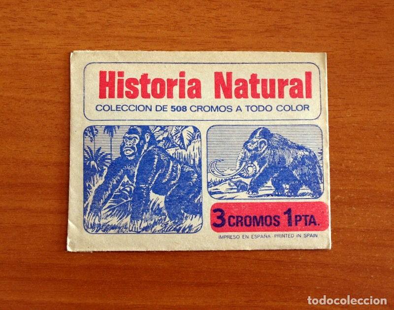 Coleccionismo cromos antiguos: Sobre de cromos sin abrir - Historia Natural - Editorial Bruguera 1967