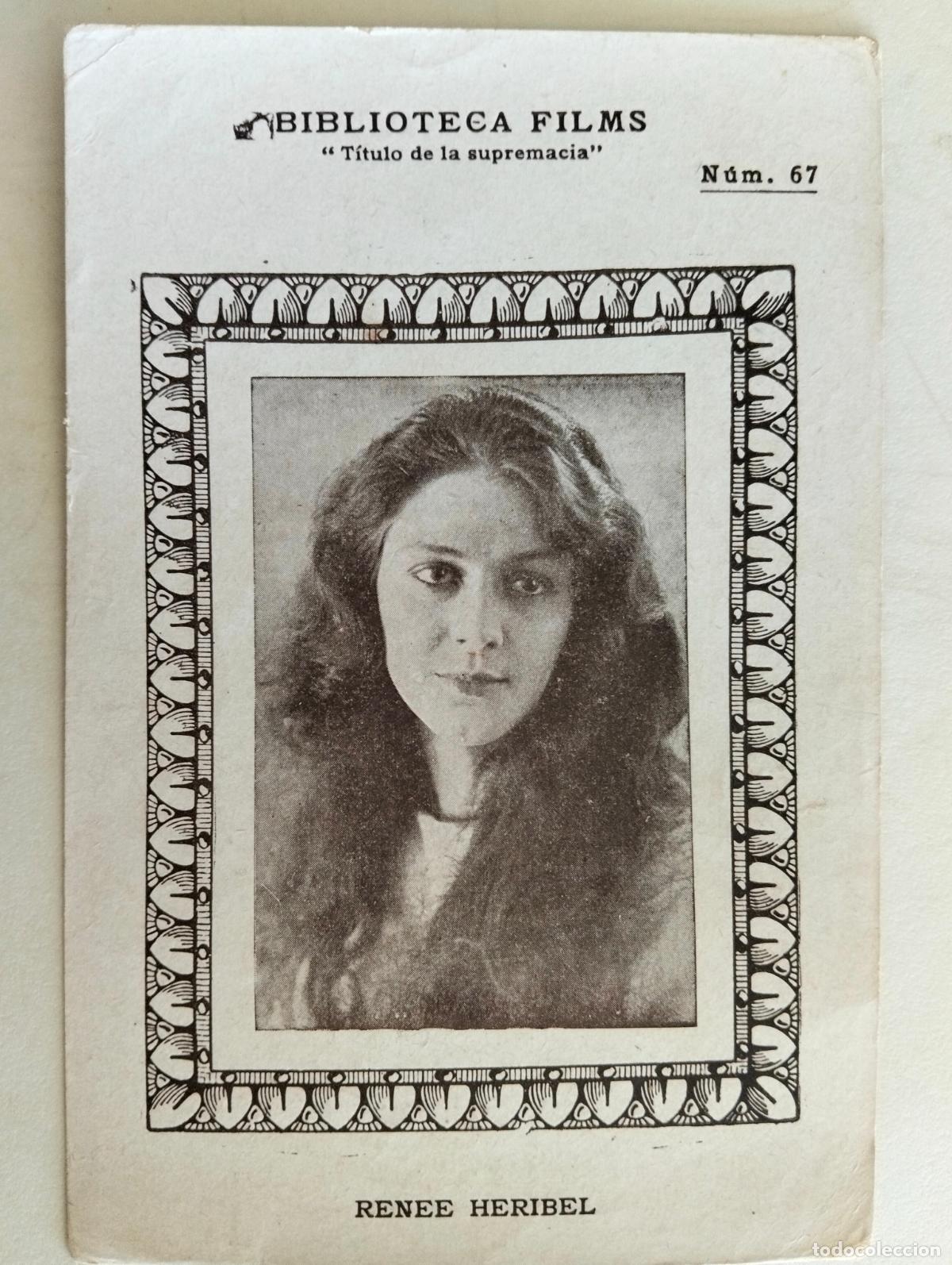 Coleccionismo cromos antiguos: RENEE HERIBEL, BIBLIOTECA FILMS, N&ordm; 67, A&Ntilde;OS 30