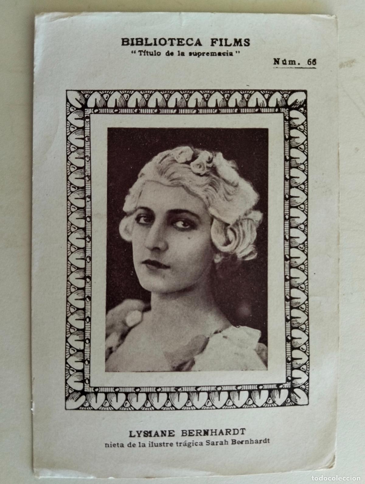 Collectionnisme Cartes &agrave; collectionner anciennes: LYSIANE BERNHARDT, BIBLIOTECA FILMS, N&ordm; 66, A&Ntilde;OS 30