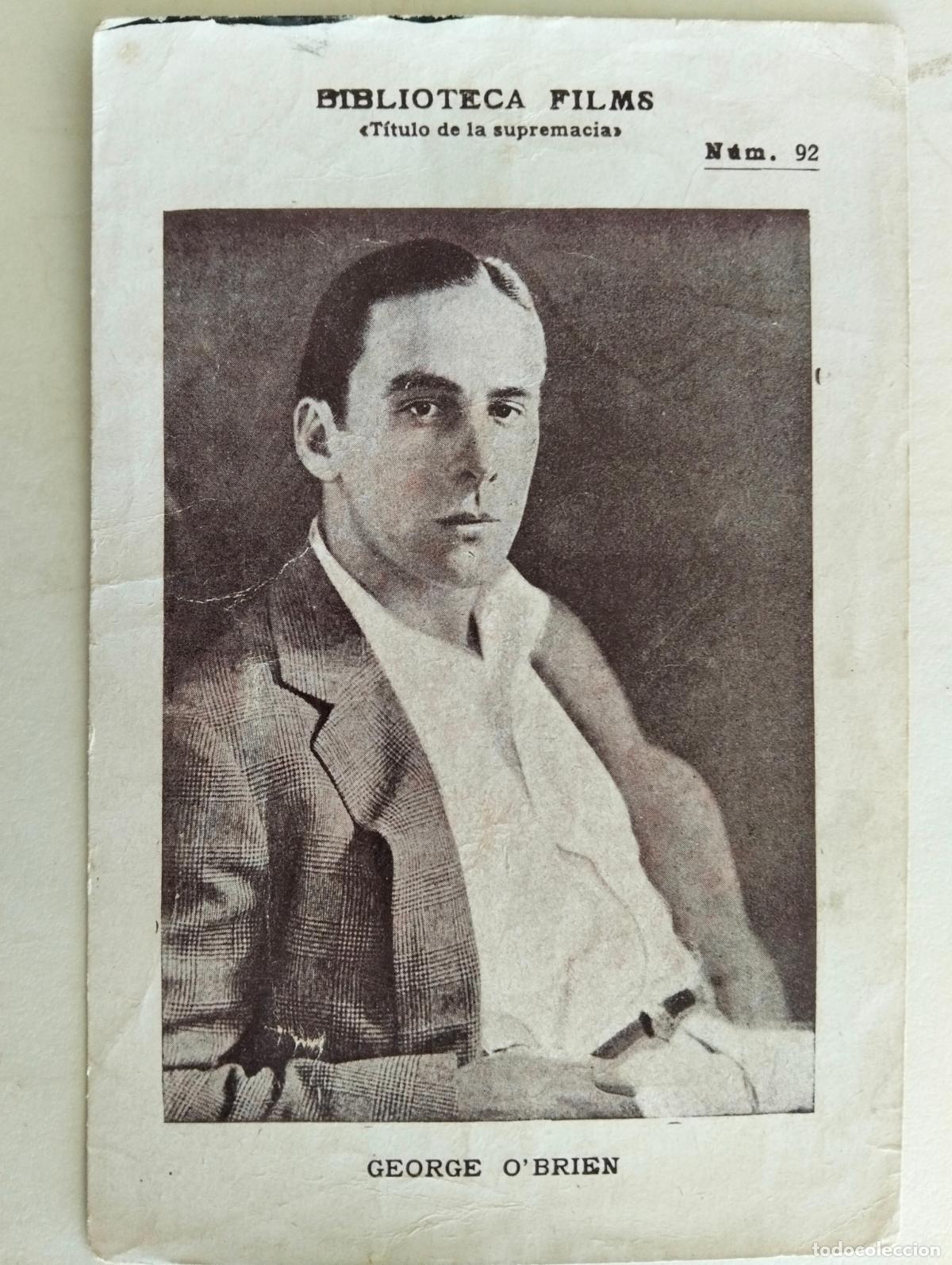 Collectionnisme Cartes &agrave; collectionner anciennes: GEORGE O'BRIEN, BIBLIOTECA FILMS, N&ordm; 92, A&Ntilde;OS 30