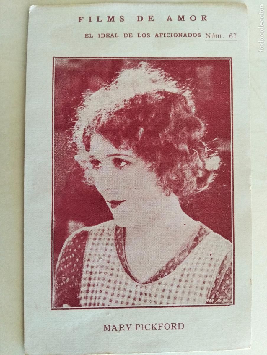 Sammeln alte Sammelbilder: MARY PICKFORD, BIBLIOTECA FILMS, N&ordm; 67, A&Ntilde;OS 30