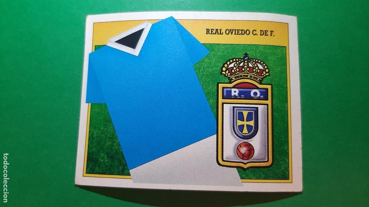 Coleccionismo cromos antiguos: (ED. ESTE)(91-92) UNIFORME Y ESCUDO DE REAL OVIEDO NUNCA PEGADO