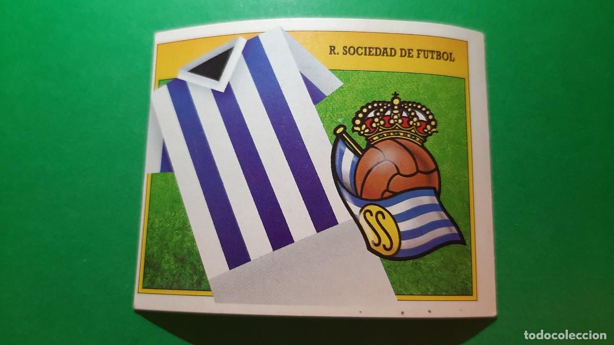 Coleccionismo cromos antiguos: (ED. ESTE)(91-92) UNIFORME Y ESCUDO DE LA REAL SOCIEDAD NUNCA PEGADO