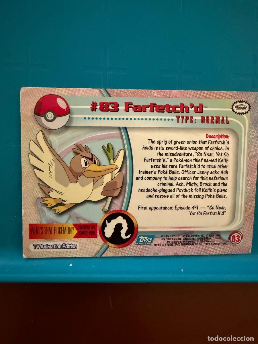 Coleccionismo cromos antiguos: pokemon farfetchd normal