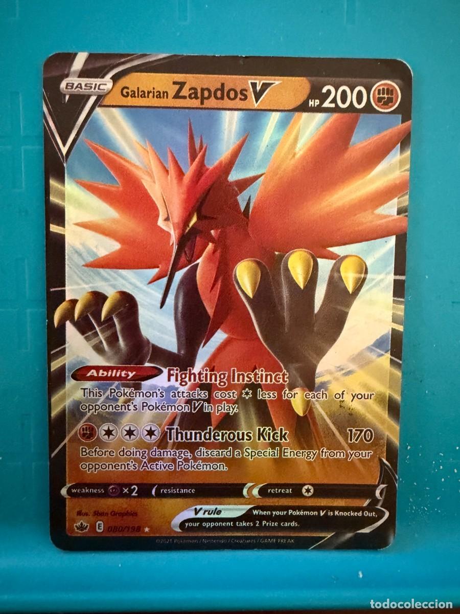Coleccionismo cromos antiguos: pokemon zapdos V 80/198