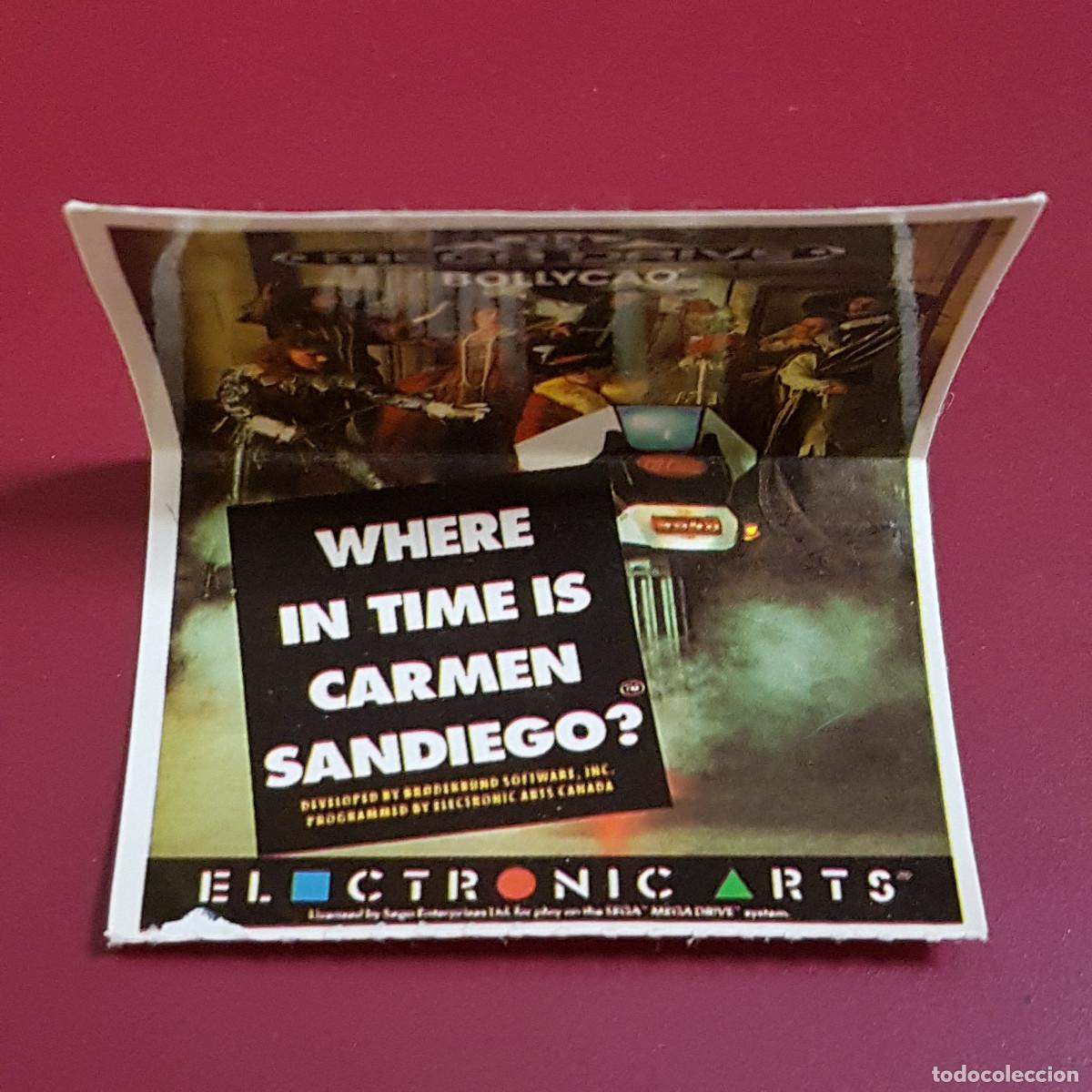 Collectable Antique Stickers: BOLLYCAO - SEGA - WHERE IN TIME IS CARMEN SANDIEGO? - MEGA DRIVE - NUNCA PEGADO