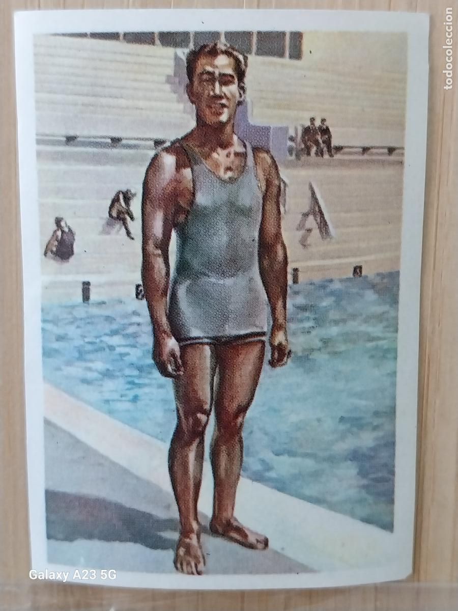 Coleccionismo cromos antiguos: KAHANAMOKU JUEGOS OLIMPICOS CROMO COCHOLATES A&Ntilde;O 1964 5.8X4CMS JJOO AMSTERDAM 1928