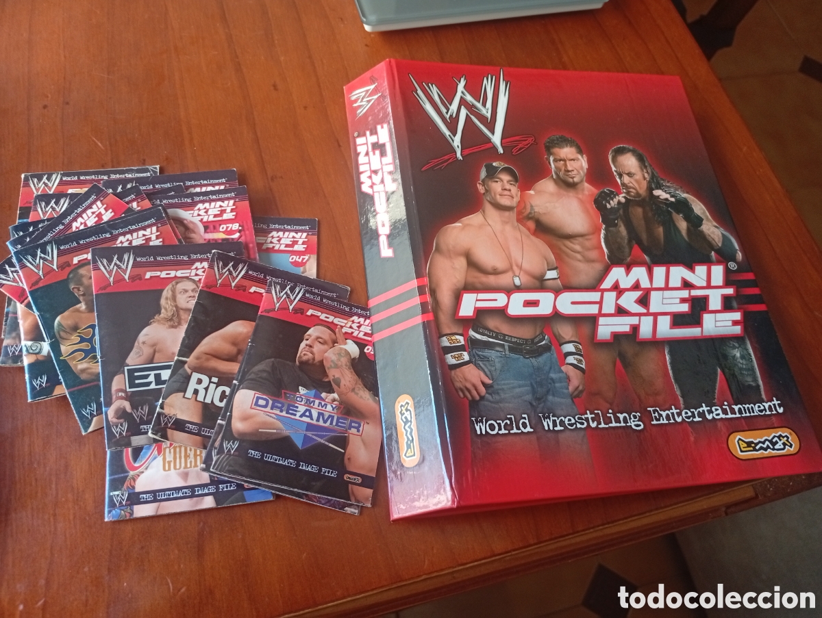 Coleccionismo cromos antiguos: ALBUM CROMO LIBRO MINI POCKET FILE WW WORLD WRESTLING LOTE ( O PIDE FALTAS SI NO ESTA EN SUBASTA)