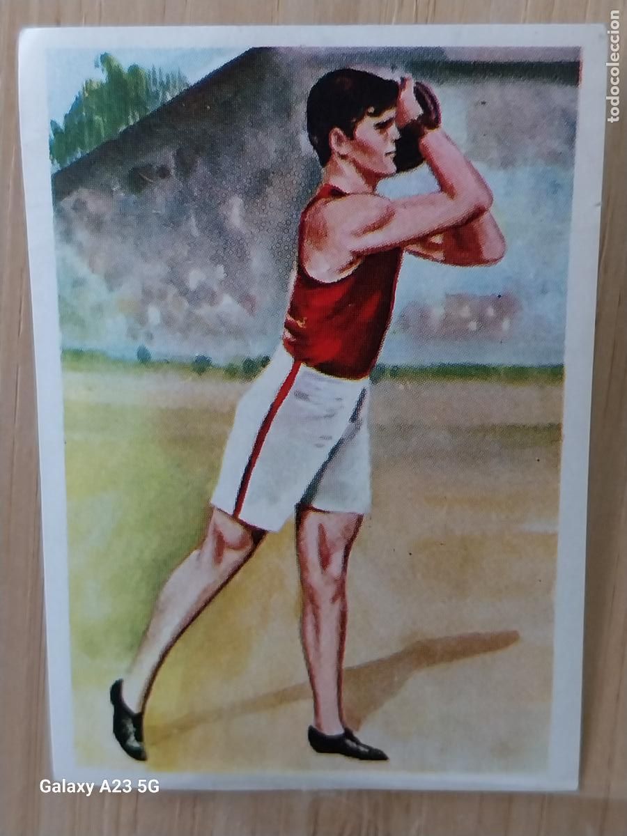 Coleccionismo cromos antiguos: LANZAMIENTO DISCO JUEGOS OLIMPICOS CROMO COCHOLATES A&Ntilde;O 1964 5.8X4CMS JJOO PARIS 1900