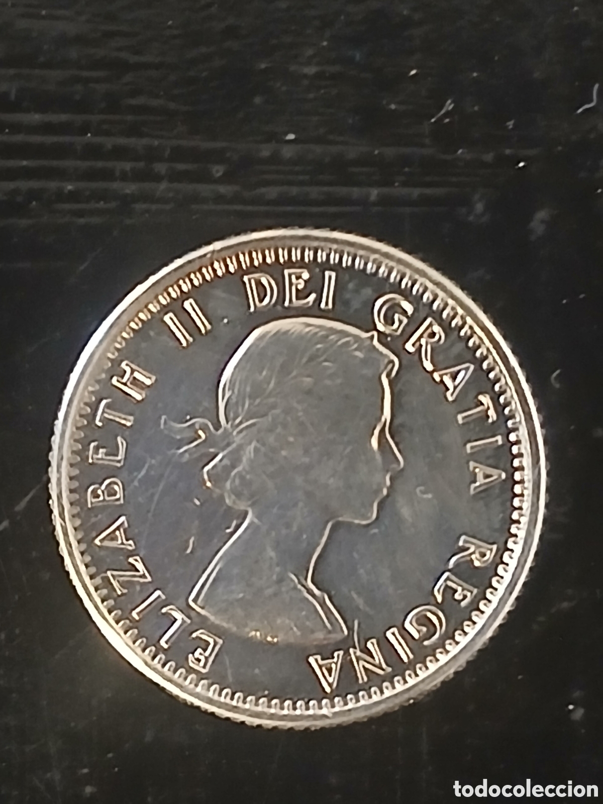 Coleccionismo cromos antiguos: 10 Cents Canad&aacute; 1964 plata