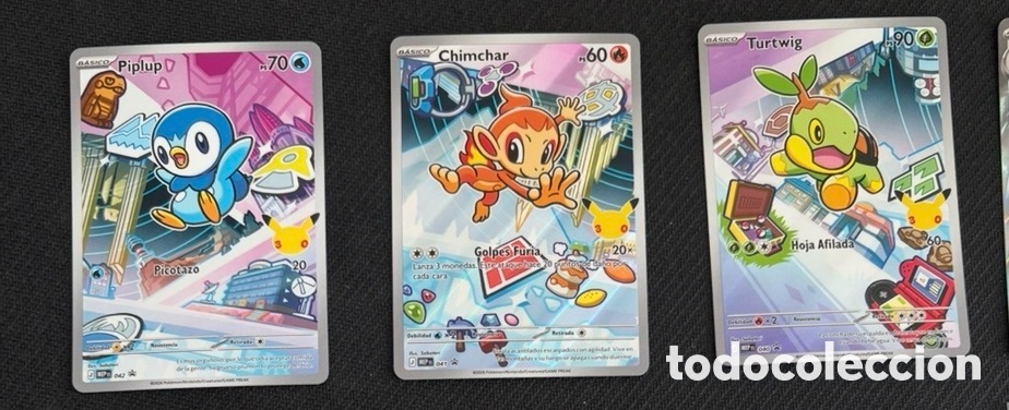 Coleccionismo cromos antiguos: 3 Cartas Pokemon TCG PACK INICIALES SINNOH 4 generaci&oacute;n FIRST PARTNER 30 aniversario
