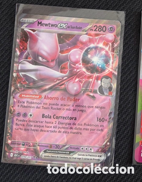 Coleccionismo cromos antiguos: Carta Pokemon TCG EX MEWTWO DEL TEAM ROCKET