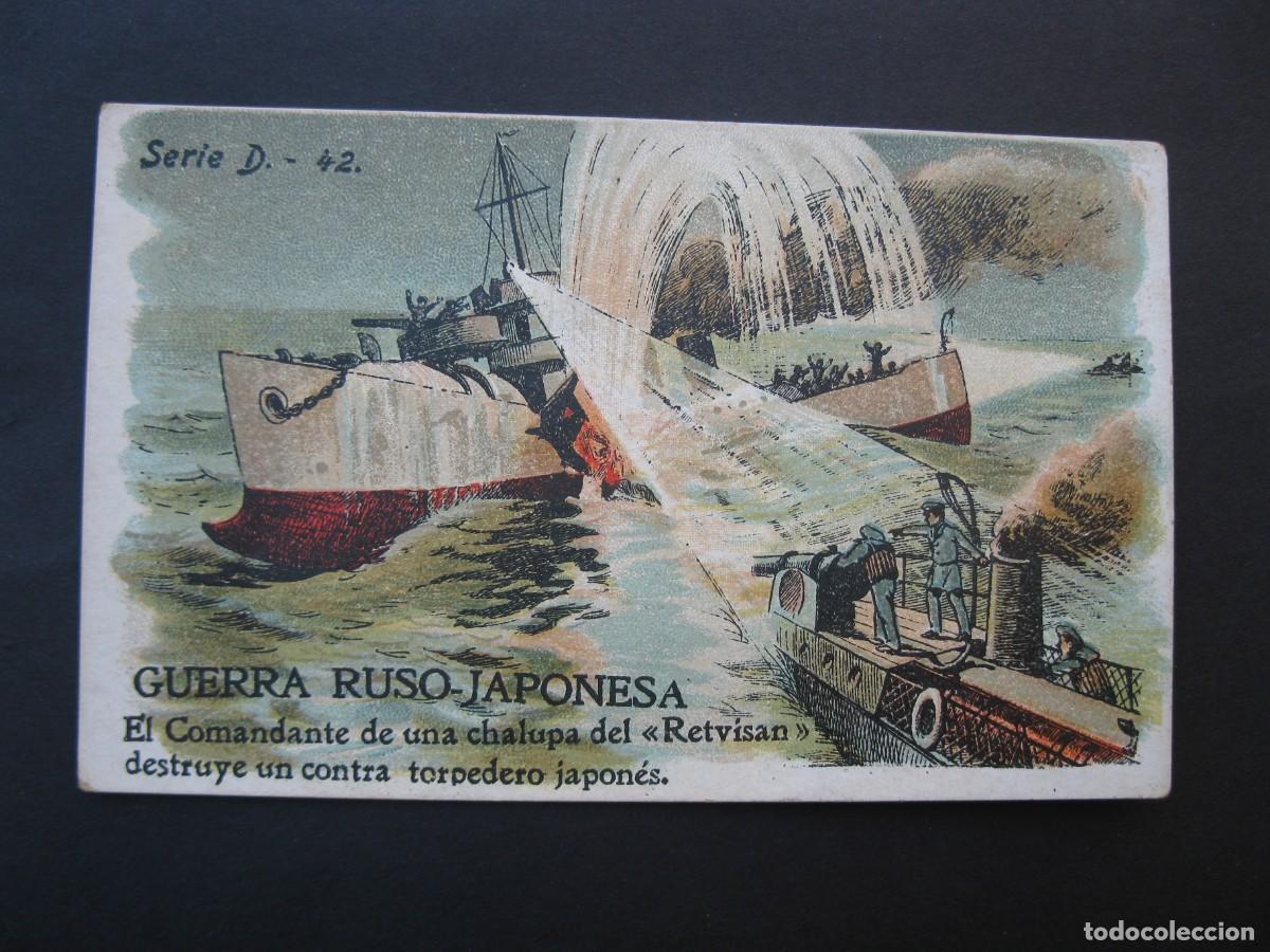 Coleccionismo cromos antiguos: GUERRA RUSO-JAPONESA - CROMO SERIE D N&ordm; 42 - EL RETVISAN - CHOCOLATES AMATLLER.