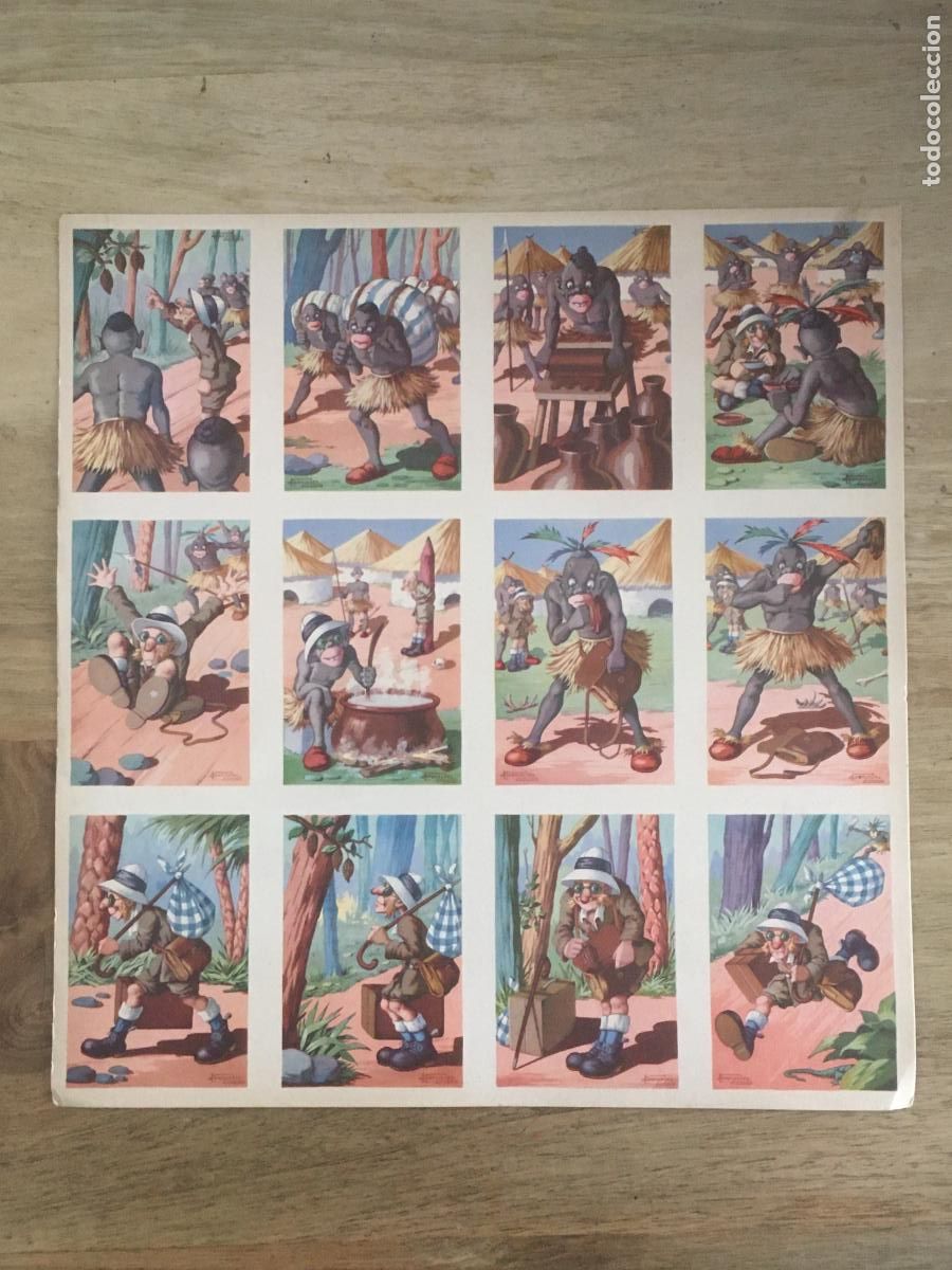 Coleccionismo cromos antiguos: el origen del chocolate coleccion completa 12 cromos lamina sin cortar