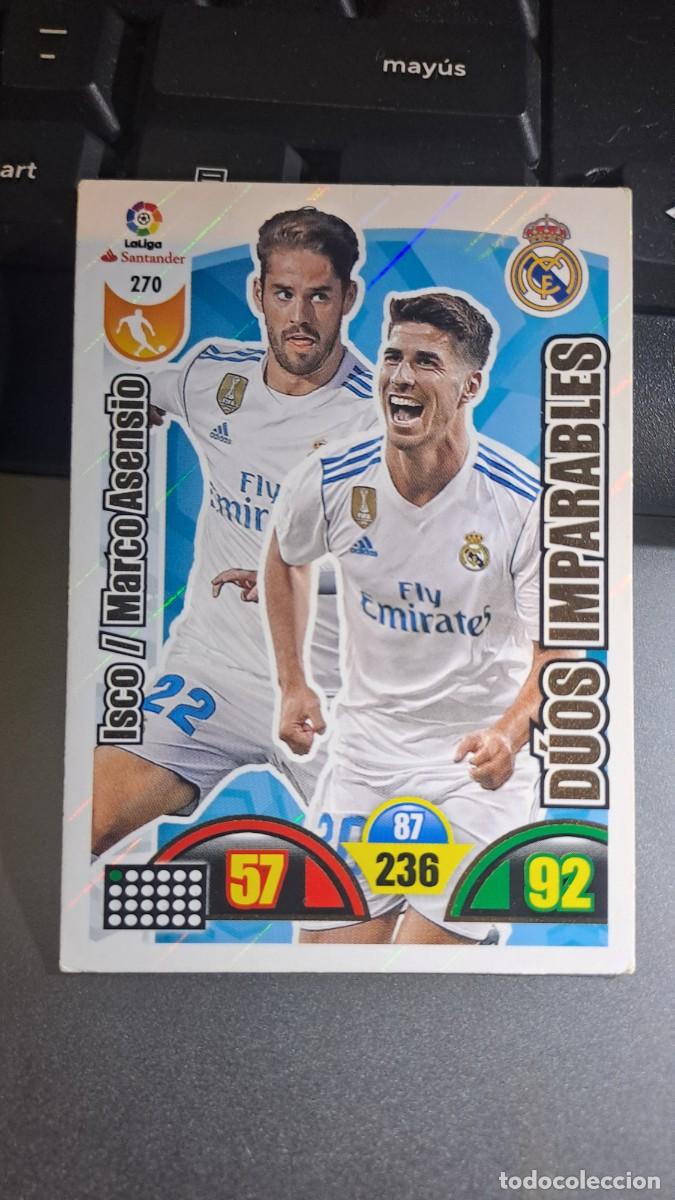 Coleccionismo cromos antiguos: ADRENALYN XL ISCO MARCO ASENSIO 270 DUOS IMPARABLES REAL MADRID CROMO LIGA 2017 2018 17 18 PANINI