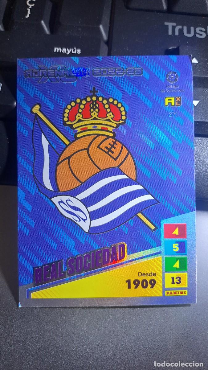 Coleccionismo cromos antiguos: ADRENALYN XL ESCUDO REAL SOCIEDAD 271 CROMO LIGA 2022 2023 22 23 PANINI
