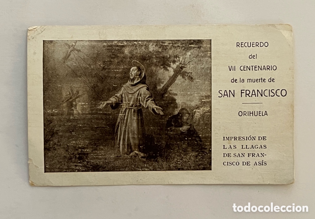 Coleccionismo cromos antiguos: ORIHUELA.. Cromo No.18, RECUERDO del VII CENTENARIO de la muerte de SAN FRANCISCO