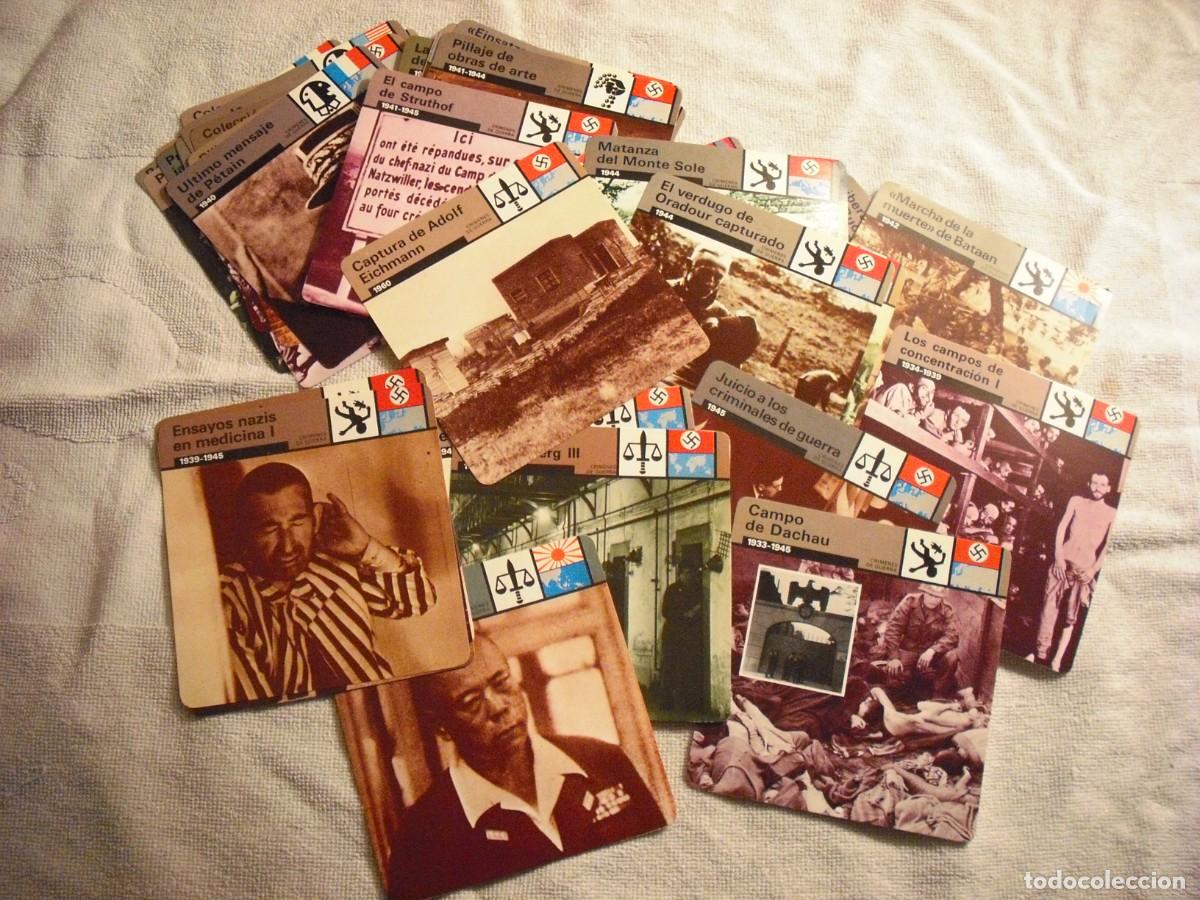 Collectable Antique Stickers: CROMO / FICHA MATEO , LOTE DE 43, SOBRE LOS CRIMENES DE GUERRA EN LA 2&ordf; GUERRA MUNDIAL. . SAPE
