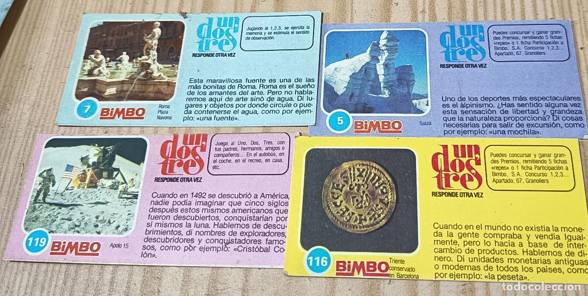 Coleccionismo cromos antiguos: Concurso Bimbo, preguntas, 1980's