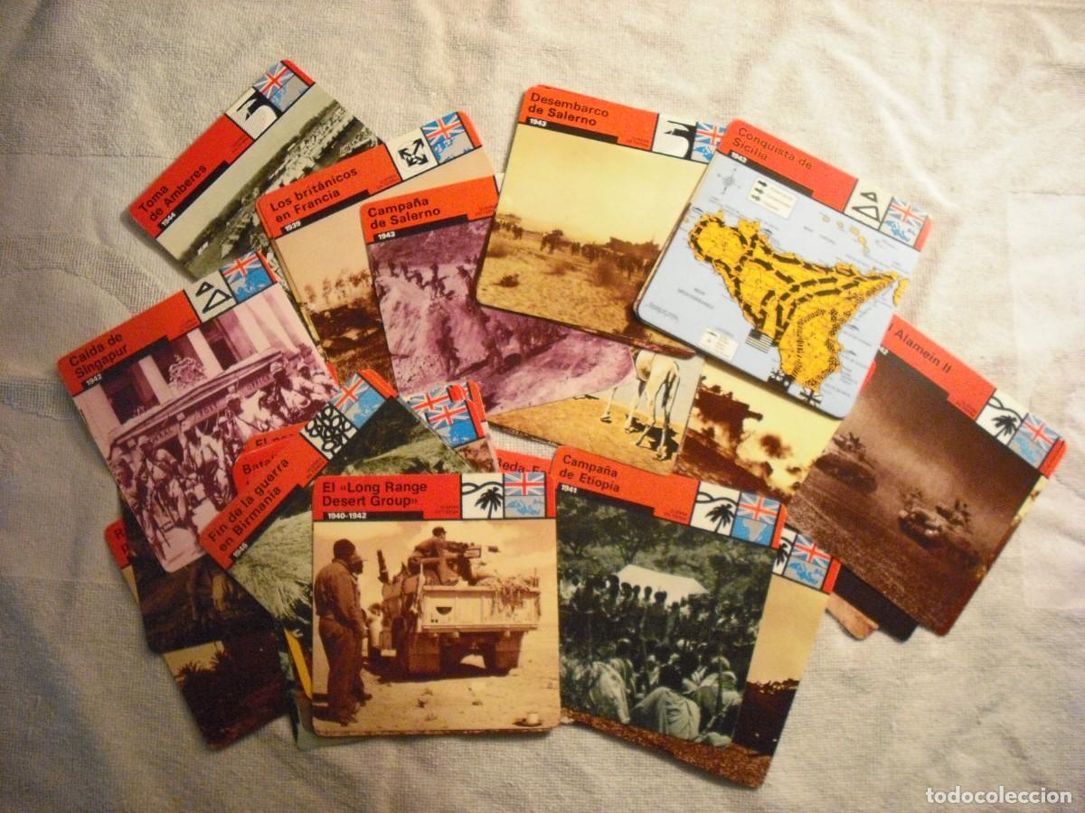 Sammeln alte Sammelbilder: CROMO / FICHA MATEO , LOTE DE 49, GUERRA POR TIERRA DE INGLATERRA EN LA 2&ordf; GUERRA MUNDIAL . SAPE
