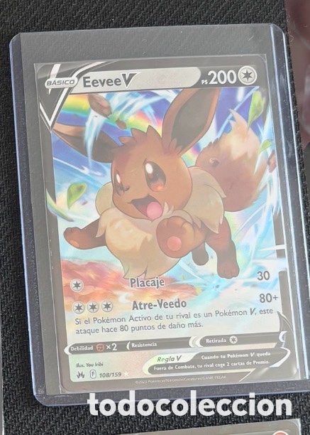 Coleccionismo cromos antiguos: Carta Pokemon TCG EEVEE V