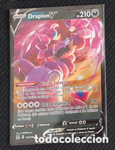Coleccionismo cromos antiguos: Carta Pokemon TCG DRAPION V