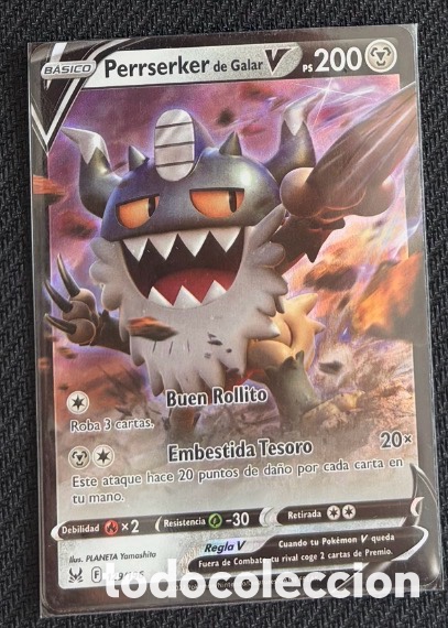 Coleccionismo cromos antiguos: Carta Pokemon TCG PERRSERKER DE GALAR V
