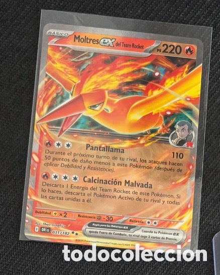 Coleccionismo cromos antiguos: Carta Pokemon TCG EX MOLTRES DEL TEAM ROCKET