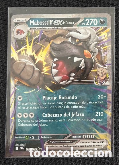 Coleccionismo cromos antiguos: Carta Pokemon TCG EX MABOSSTIFF
