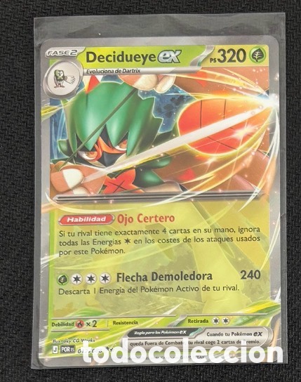 Coleccionismo cromos antiguos: Carta Pokemon TCG EX DECIDUEYE