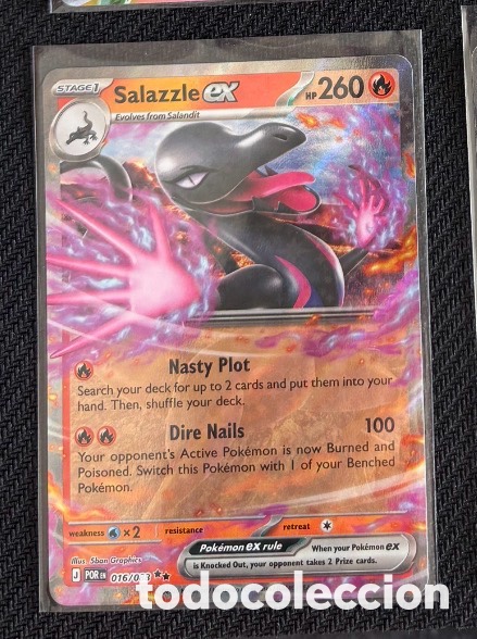 Coleccionismo cromos antiguos: Carta Pokemon TCG EX SALAZZLE