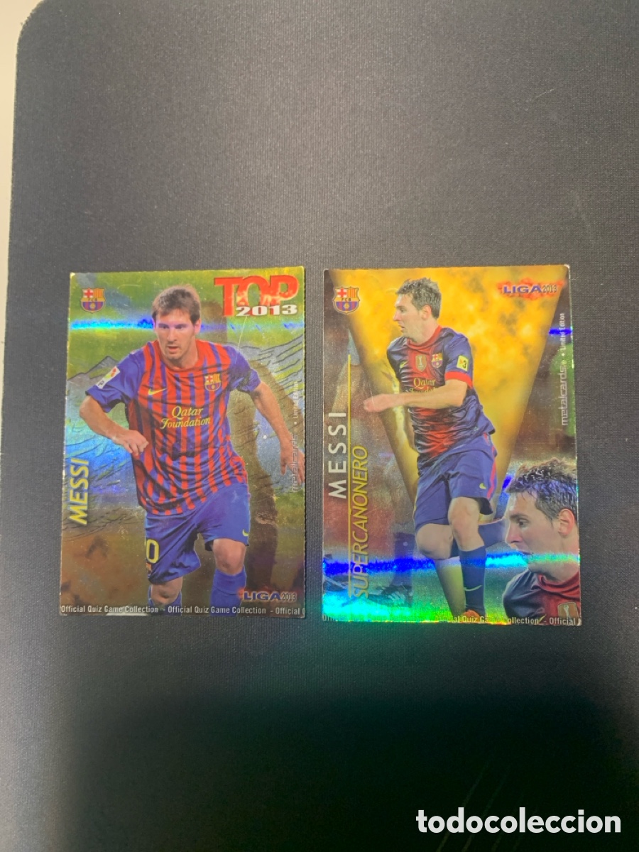 Coleccionismo cromos antiguos: Messi Top 2013 y Messi Superca&ntilde;onero 2013