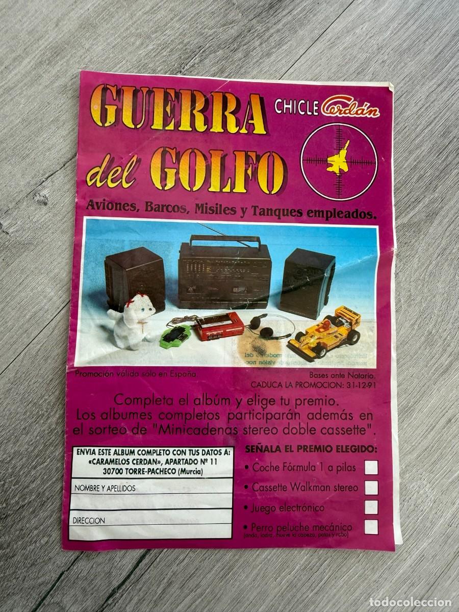 Coleccionismo cromos antiguos: &Aacute;lbum chicle La Guerra del Golfo - Cerd&aacute;n - con pegatinas