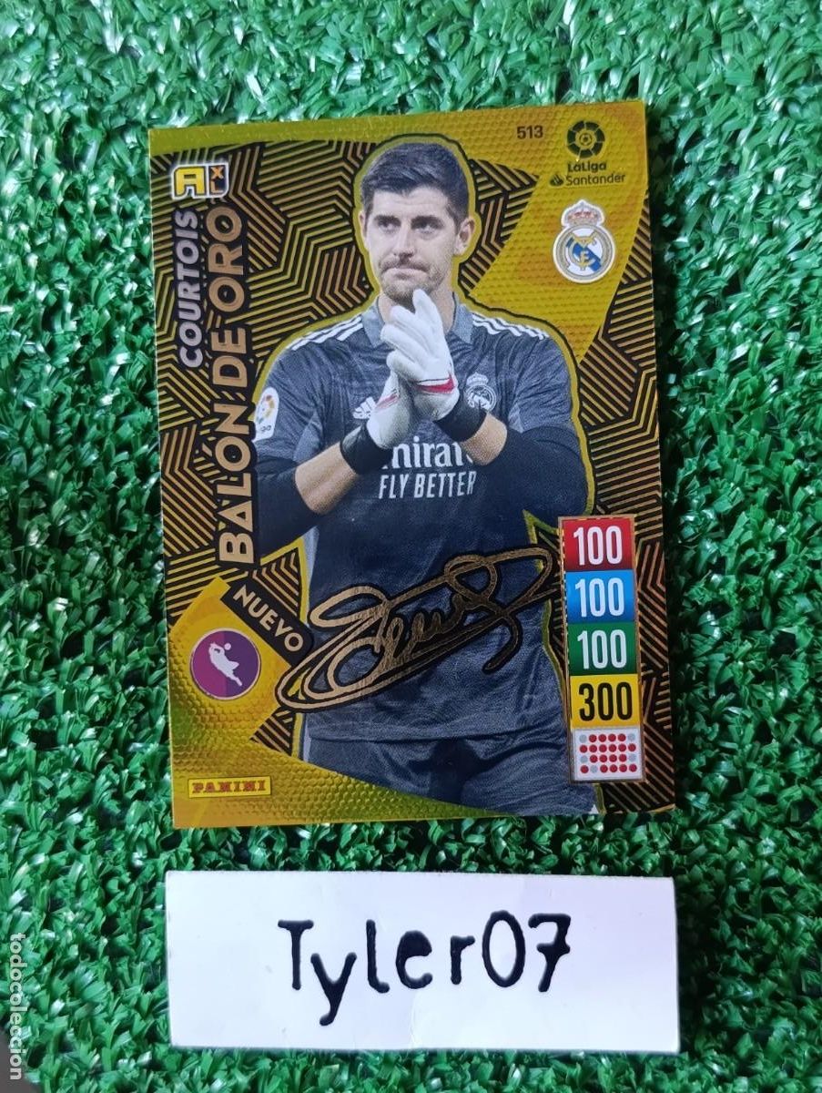 Coleccionismo cromos antiguos: COURTOIS 513 REAL MADRID BALON DE ORO FIRMADA ADRENALYN XL 2021 2022 21 22