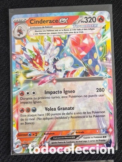 Coleccionismo cromos antiguos: Carta Pokemon TCG EX CINDERACE