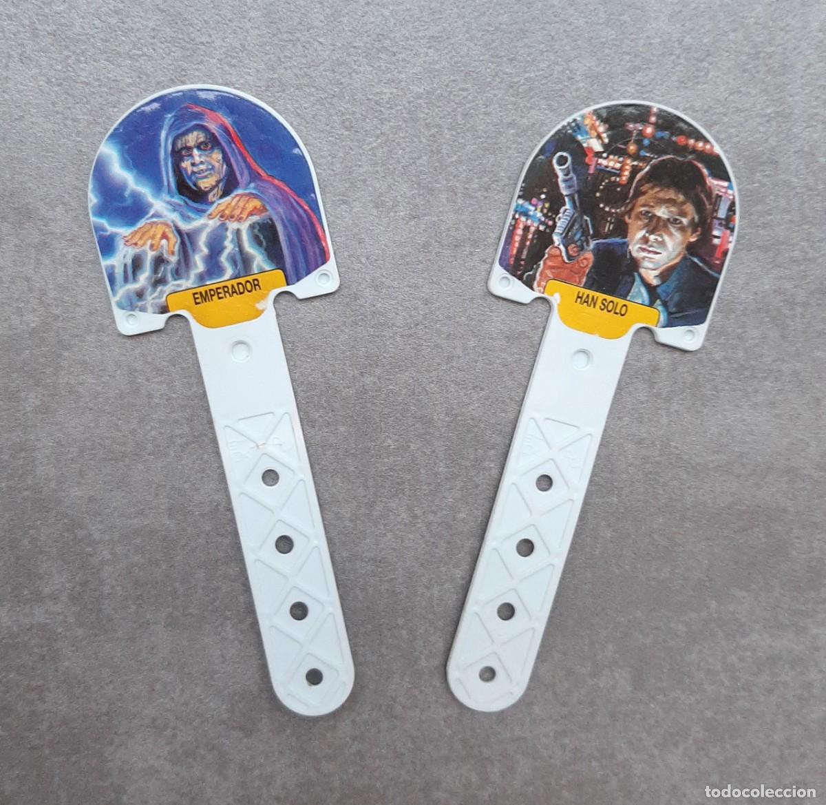 Coleccionismo cromos antiguos: Lote dos palos polo helado promocionales publicitarios Star Wars de Frigo. A&ntilde;os 90