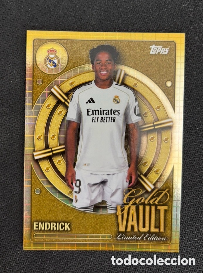 Coleccionismo cromos antiguos: ENDRICK GOLD VAULT Topps Real Madrid Collector Tin 2025/26