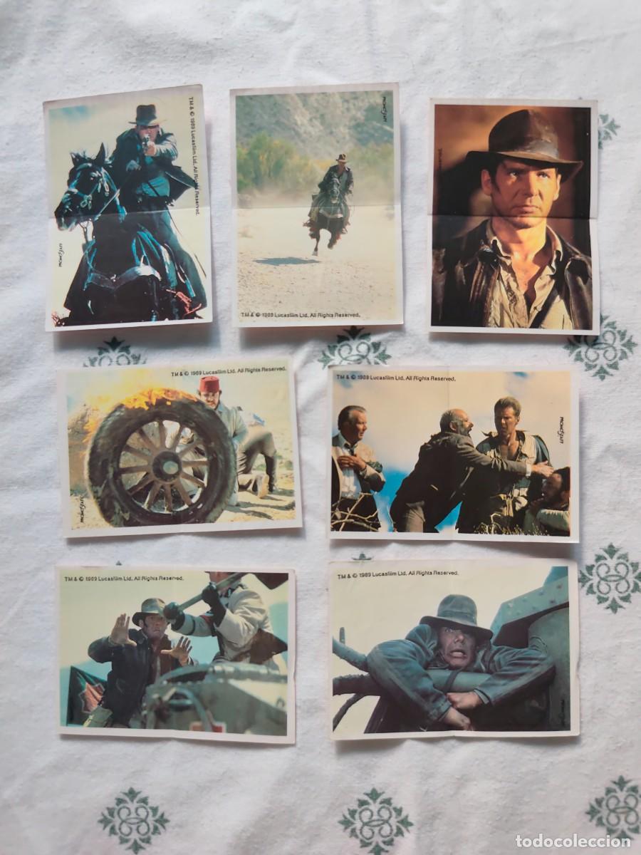 Coleccionismo cromos antiguos: 7 CROMOS PANRICO INDIANA JONES Y LA ULTIMA CRUZADA HARRISON FORD LUCAS FILM 1989 SIN PEGAR